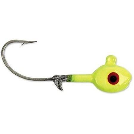 Got-Cha Grub Head, 12 Oz, 20 Hook, Chartreuse, 100Pack BSWG12100-10